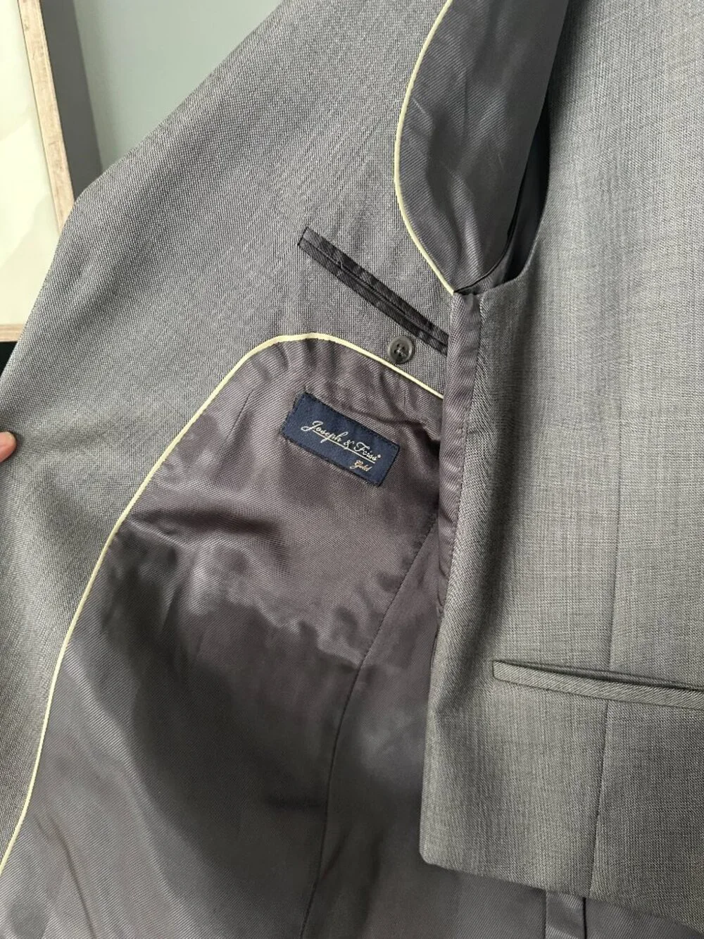 Men's Gray Wool Three-piece suit 40Regular